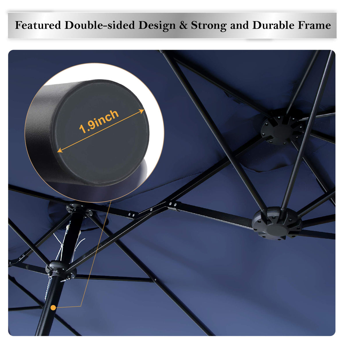 15FT Double-Sided Patio Umbrella with Base P6623