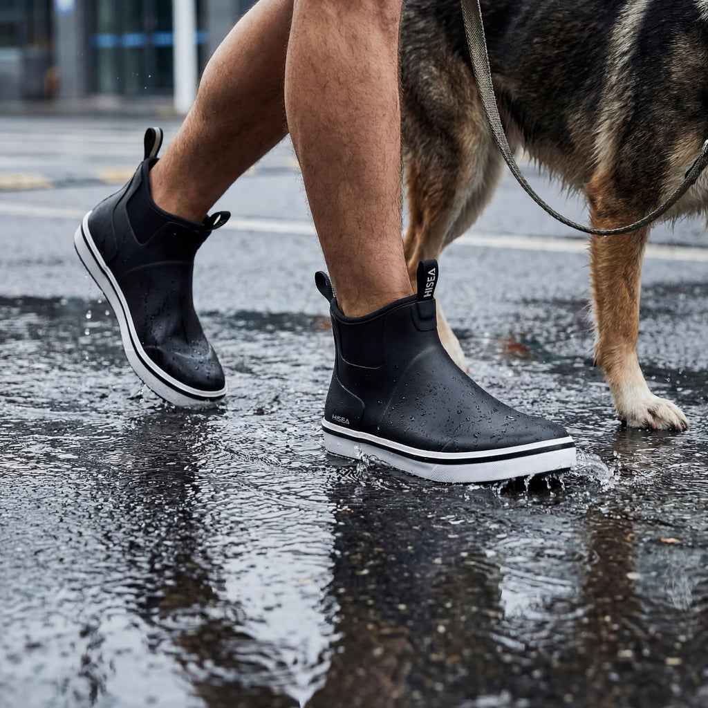 Men's Waterproof Rubber Neoprene Ankle Deck Boots S913530