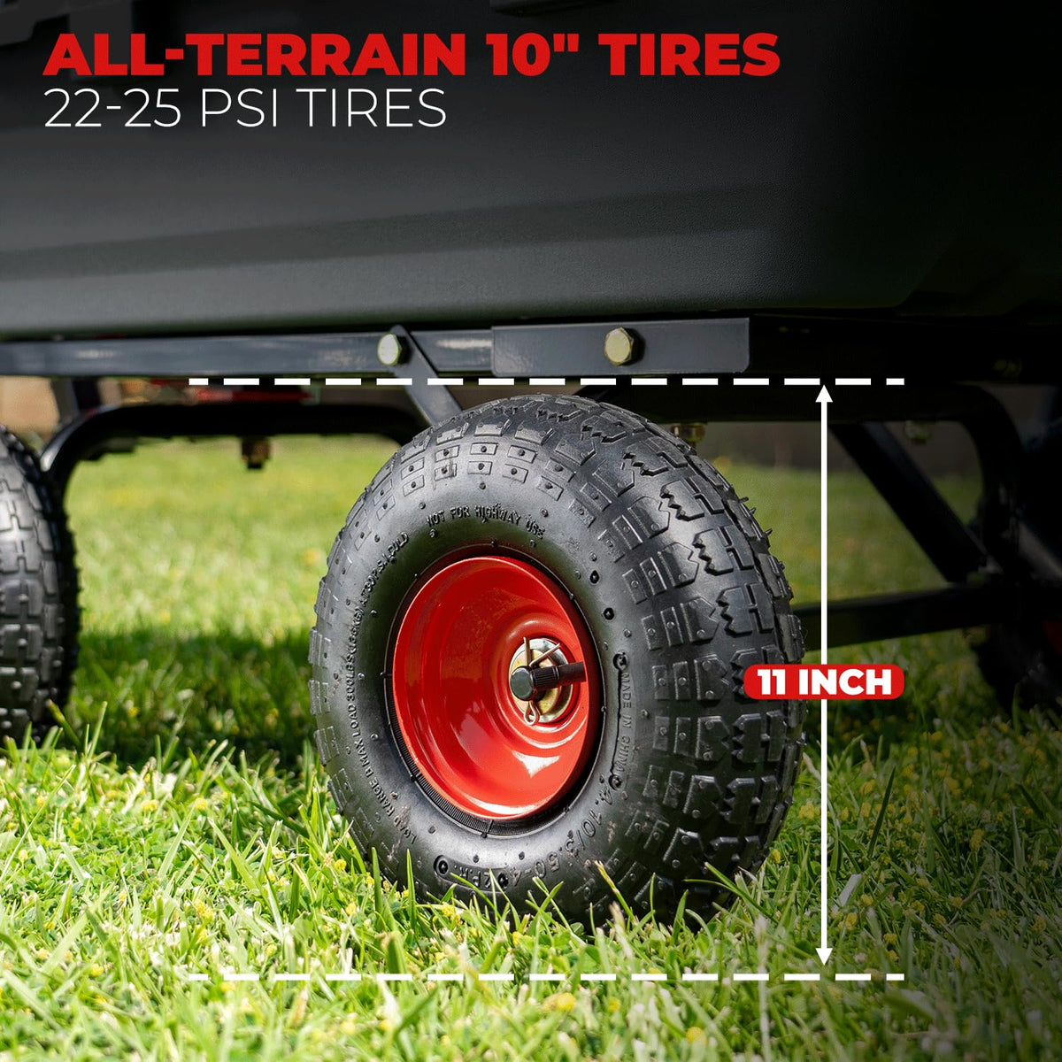 Heavy Duty 2-in-1 Convertible Handle Garden Dump Cart 800-Pound 10" Pneumatic Tires T26789