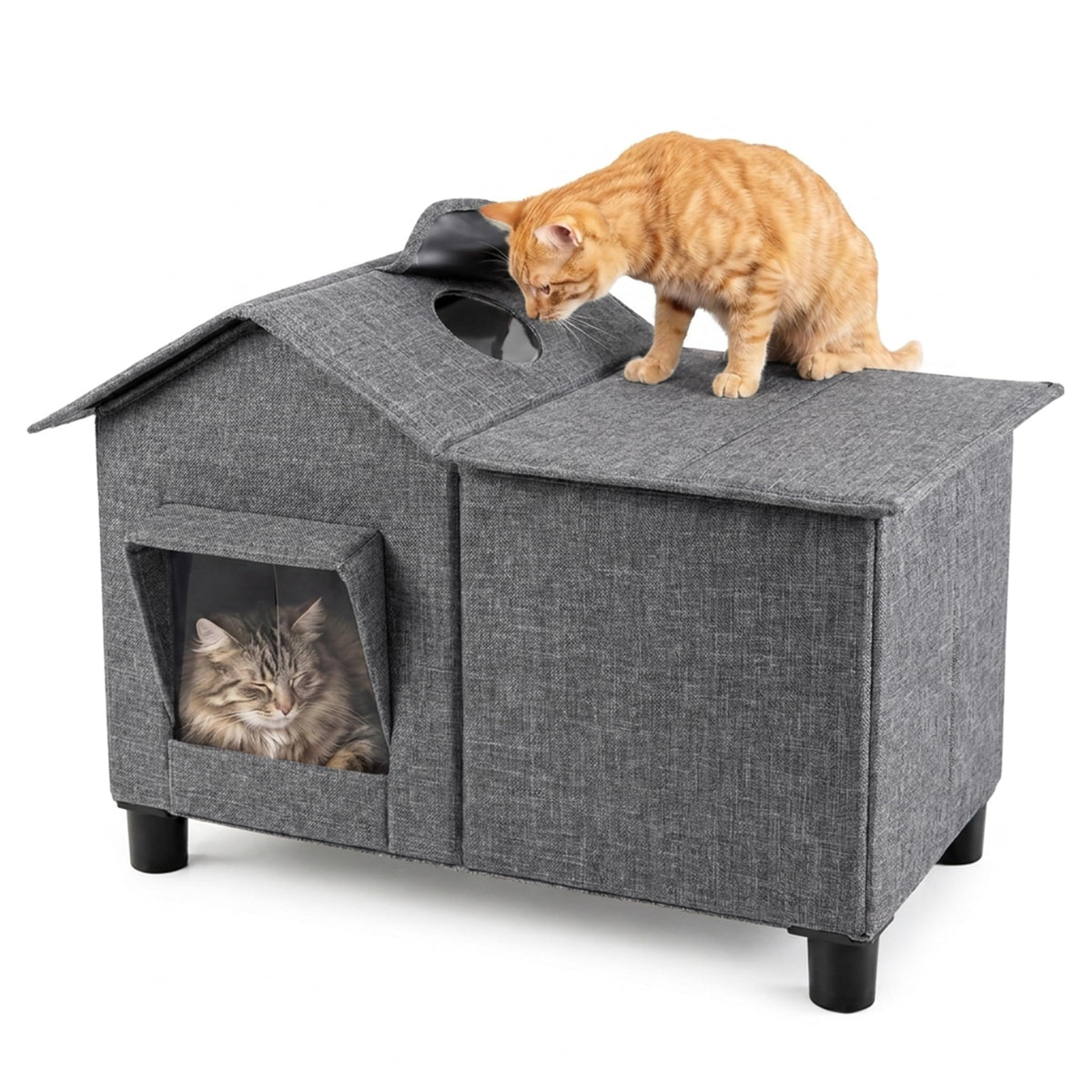 Weatherproof Elevated Cat House U5170