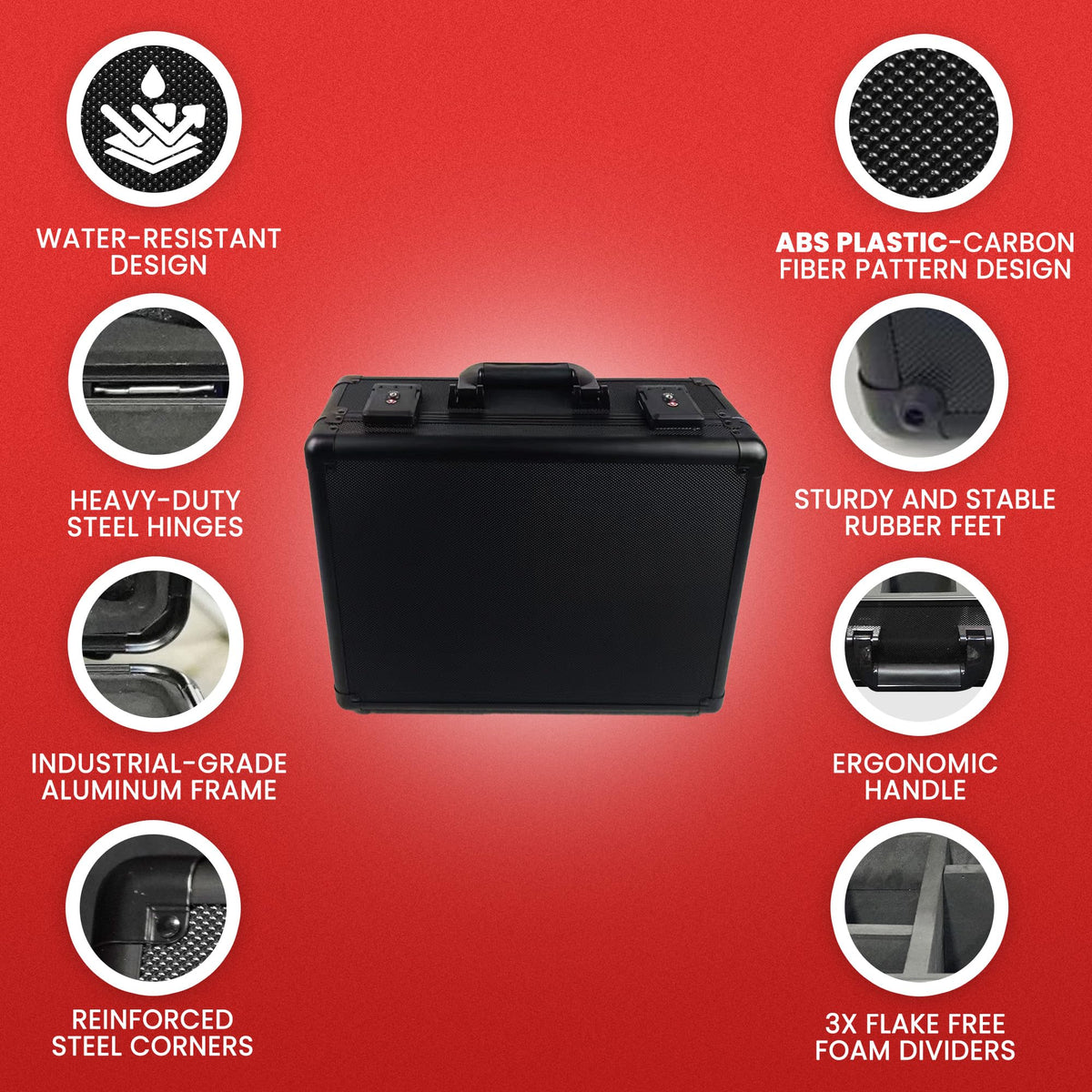 Black 3 Row Graded Card Storage Box with TSA Lock N9896