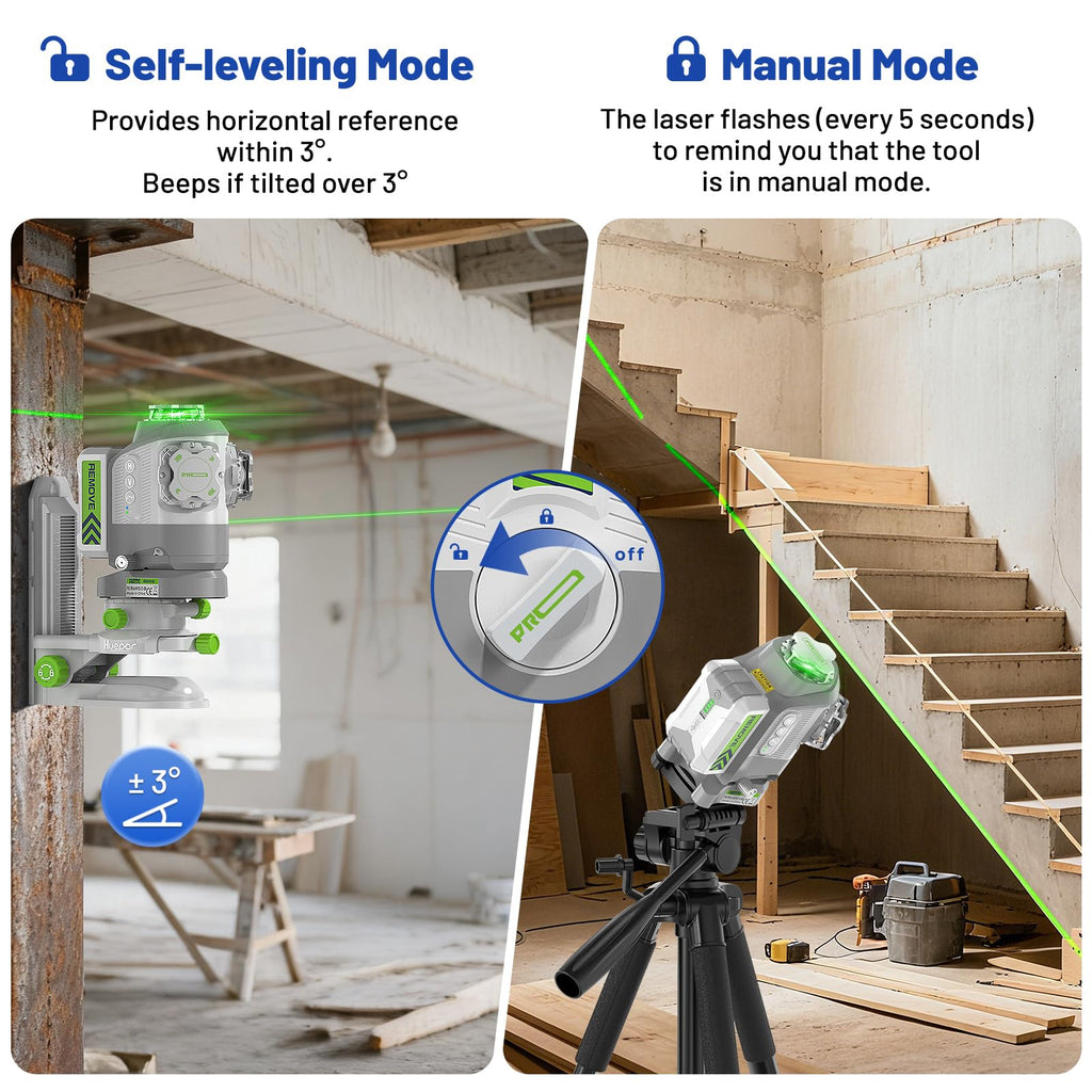 360 Self Leveling Green Laser Level with Remote Control N72025