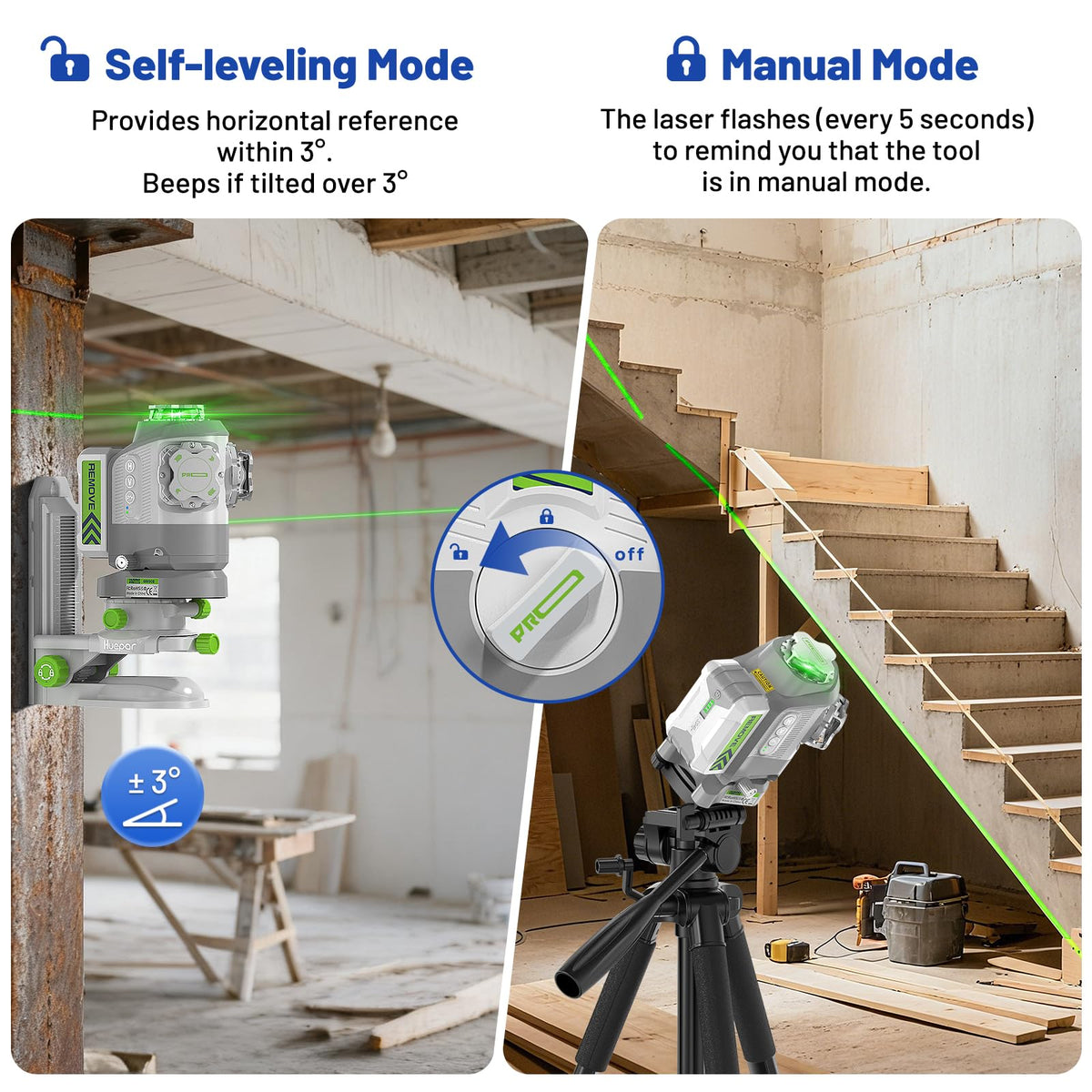 360 Self Leveling Green Laser Level with Remote Control N72025