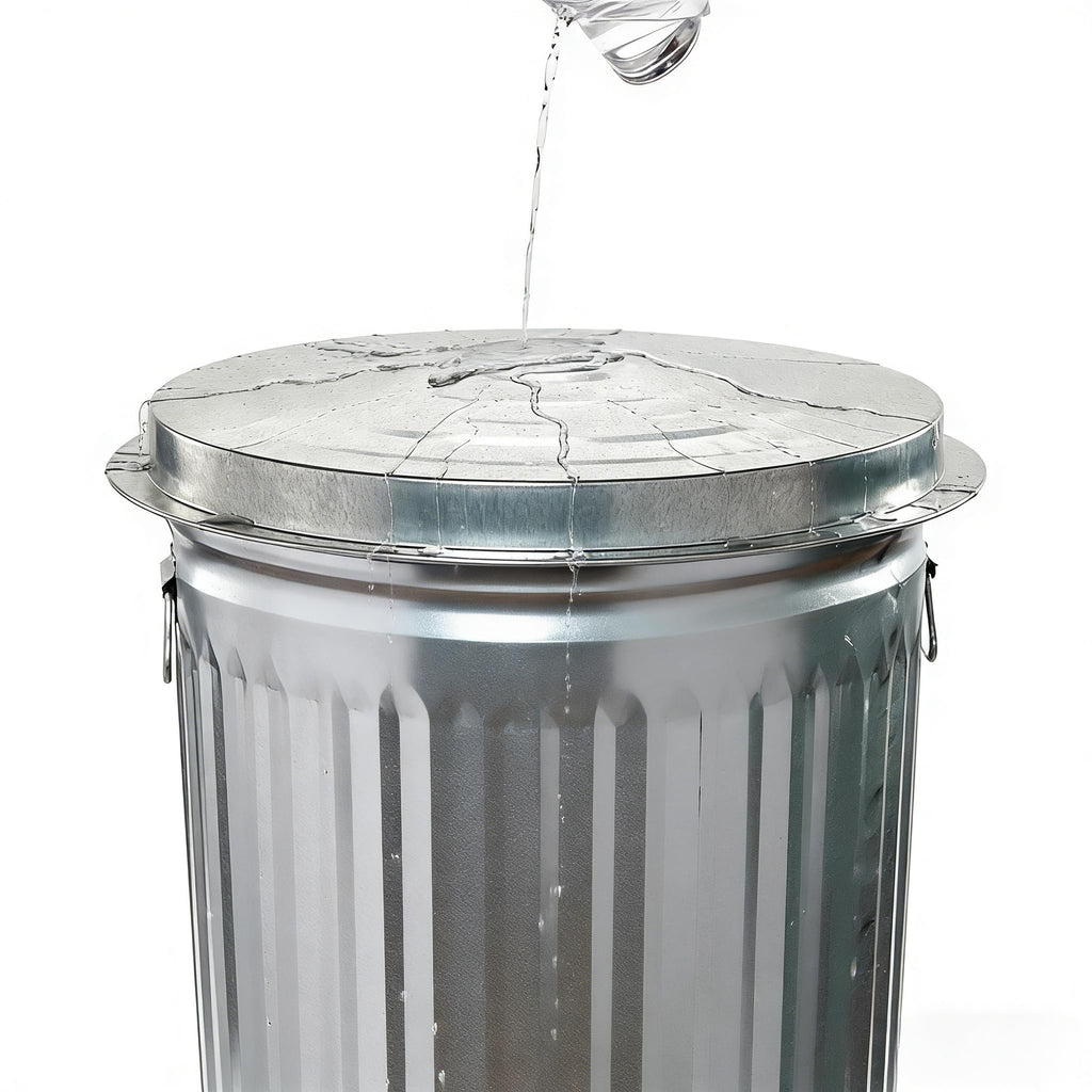 31 Gallon Galvanized Steel Trash Can with Lid Q33350