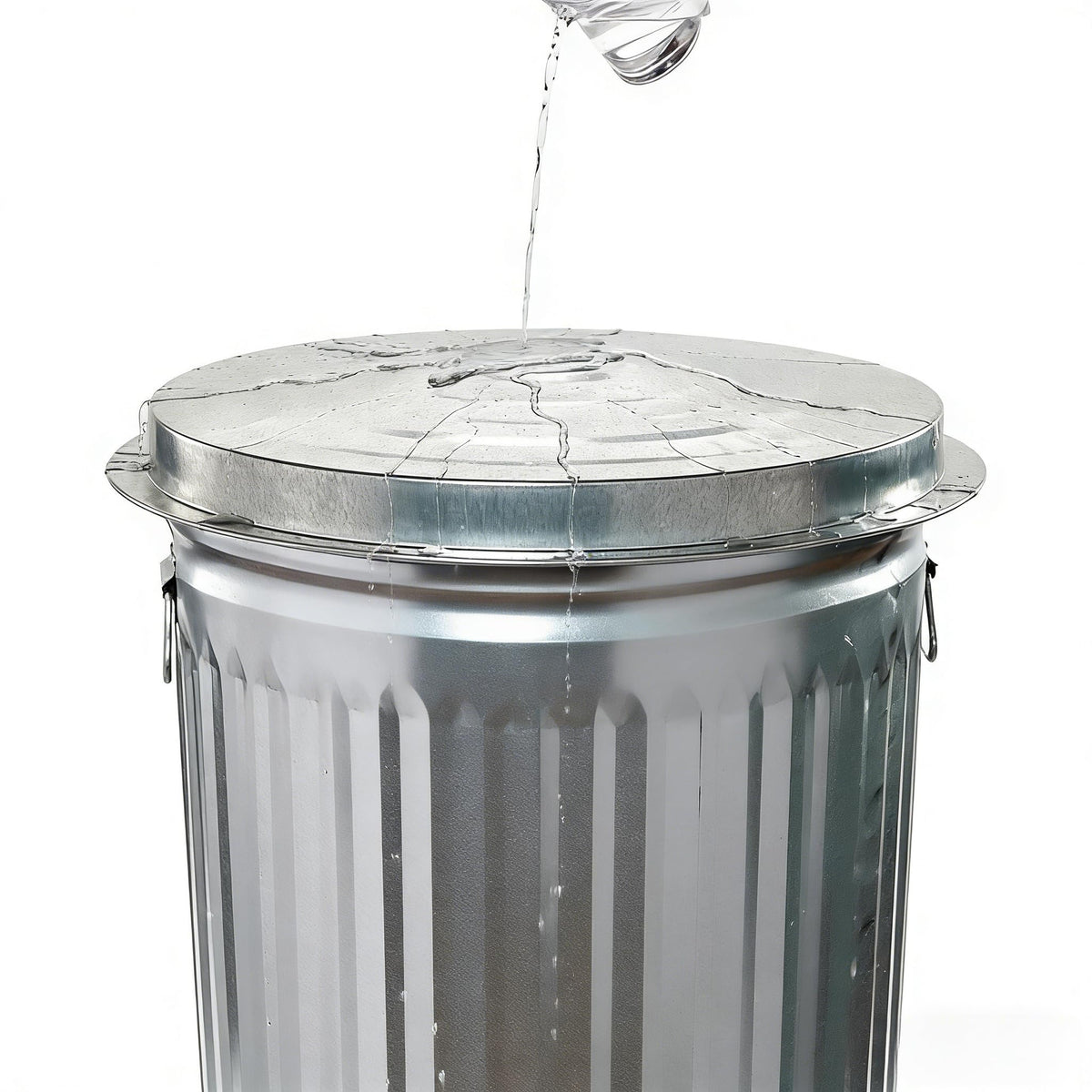 31 Gallon Galvanized Steel Trash Can with Lid Q33350