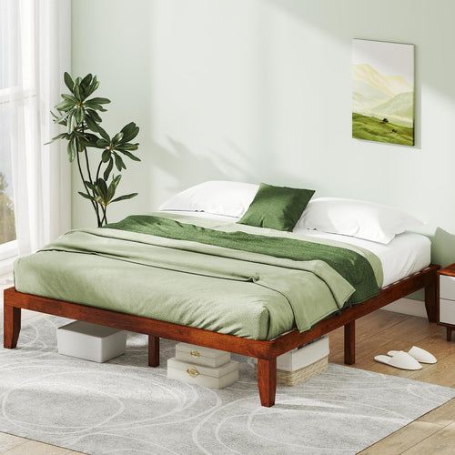 14 Inches Wood Platform Bed Frame King Size O27874