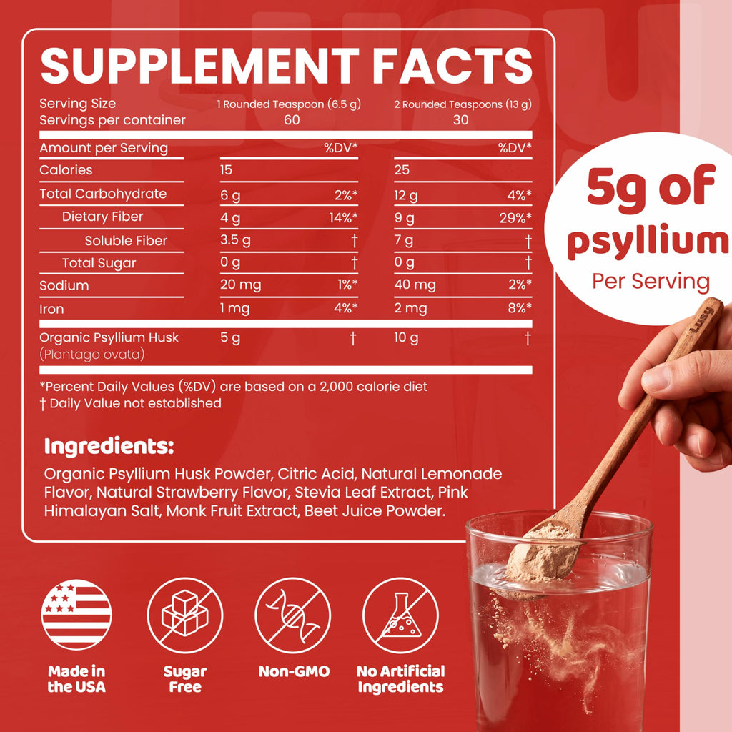 Psyllium Husk Fiber Supplement Strawberry Lemonade 13.8 oz K710772
