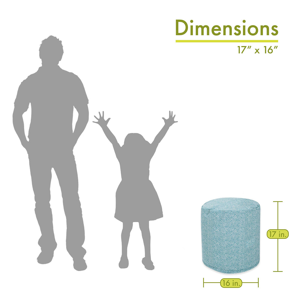 Teal Indoor/Outdoor Bean Bag Ottoman Pouf B7950
