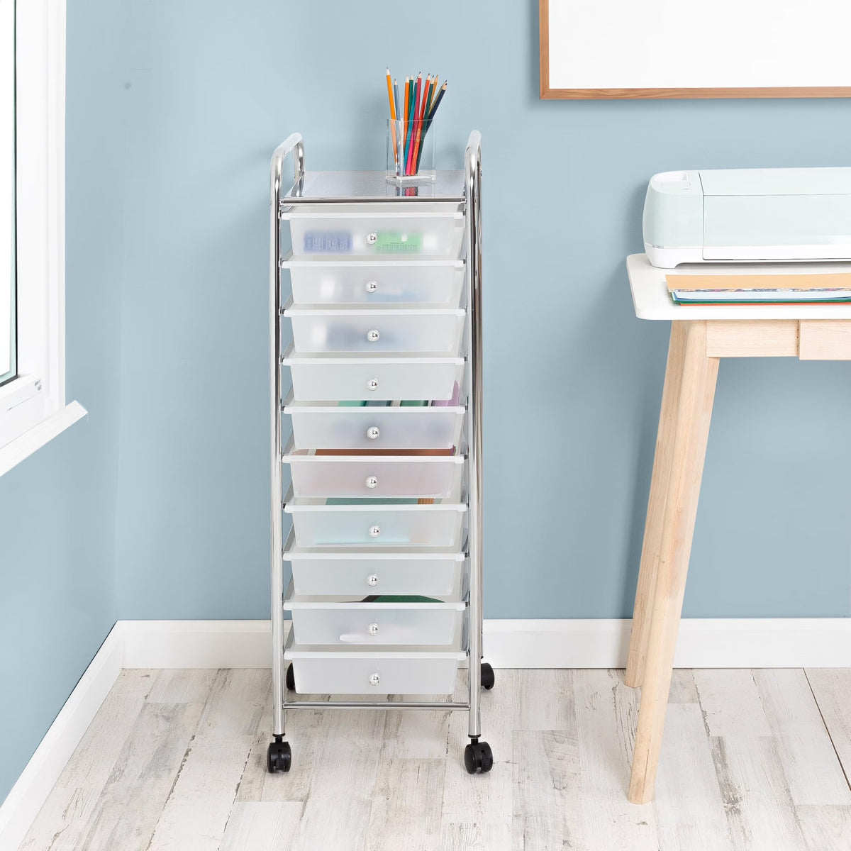 10 Drawer Rolling Storage Cart S248