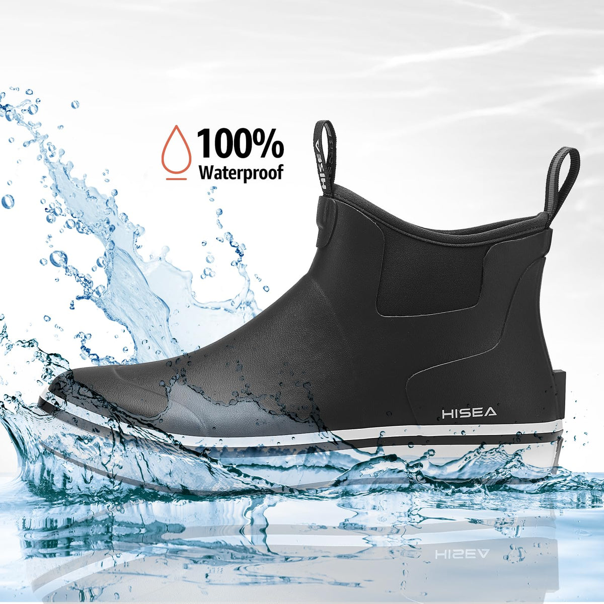 Men's Waterproof Rubber Neoprene Ankle Deck Boots S913530