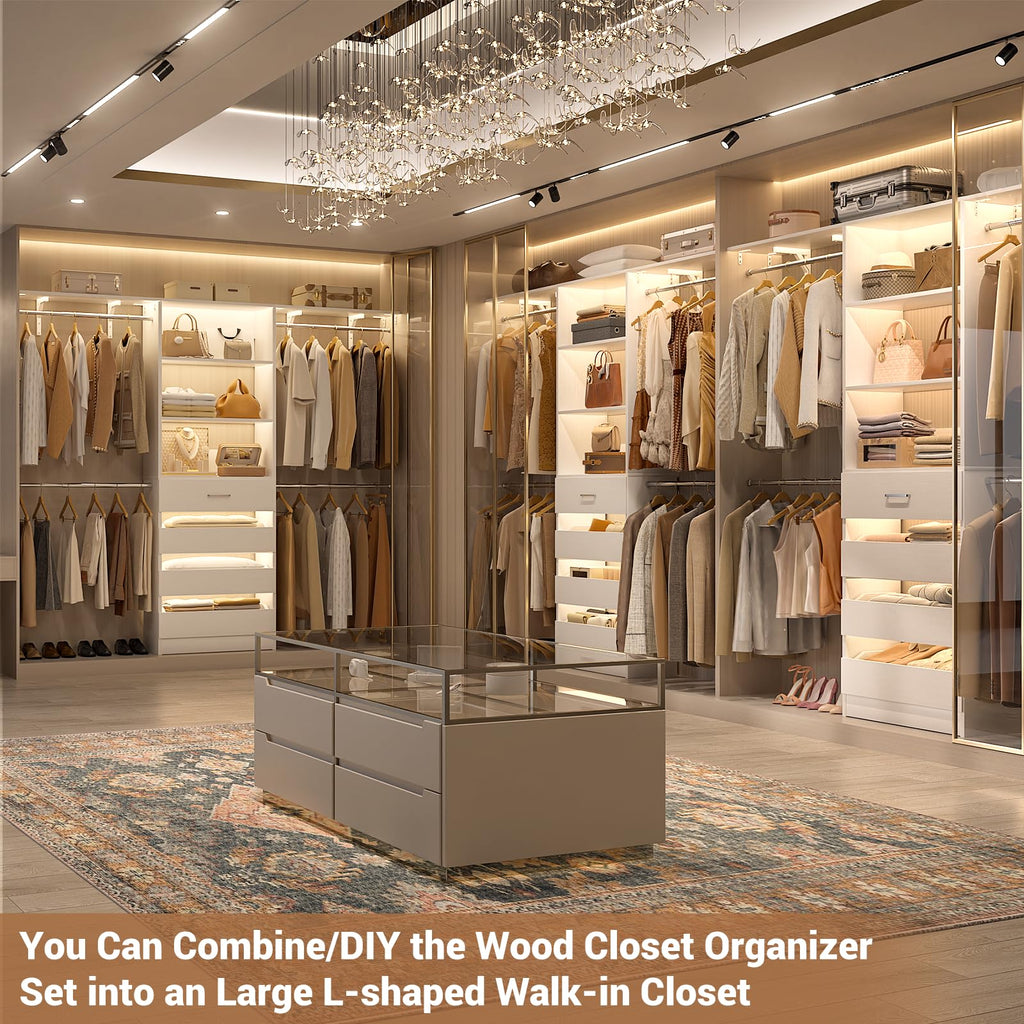 Wood Closet Organizer System with 4 Drawers Q411