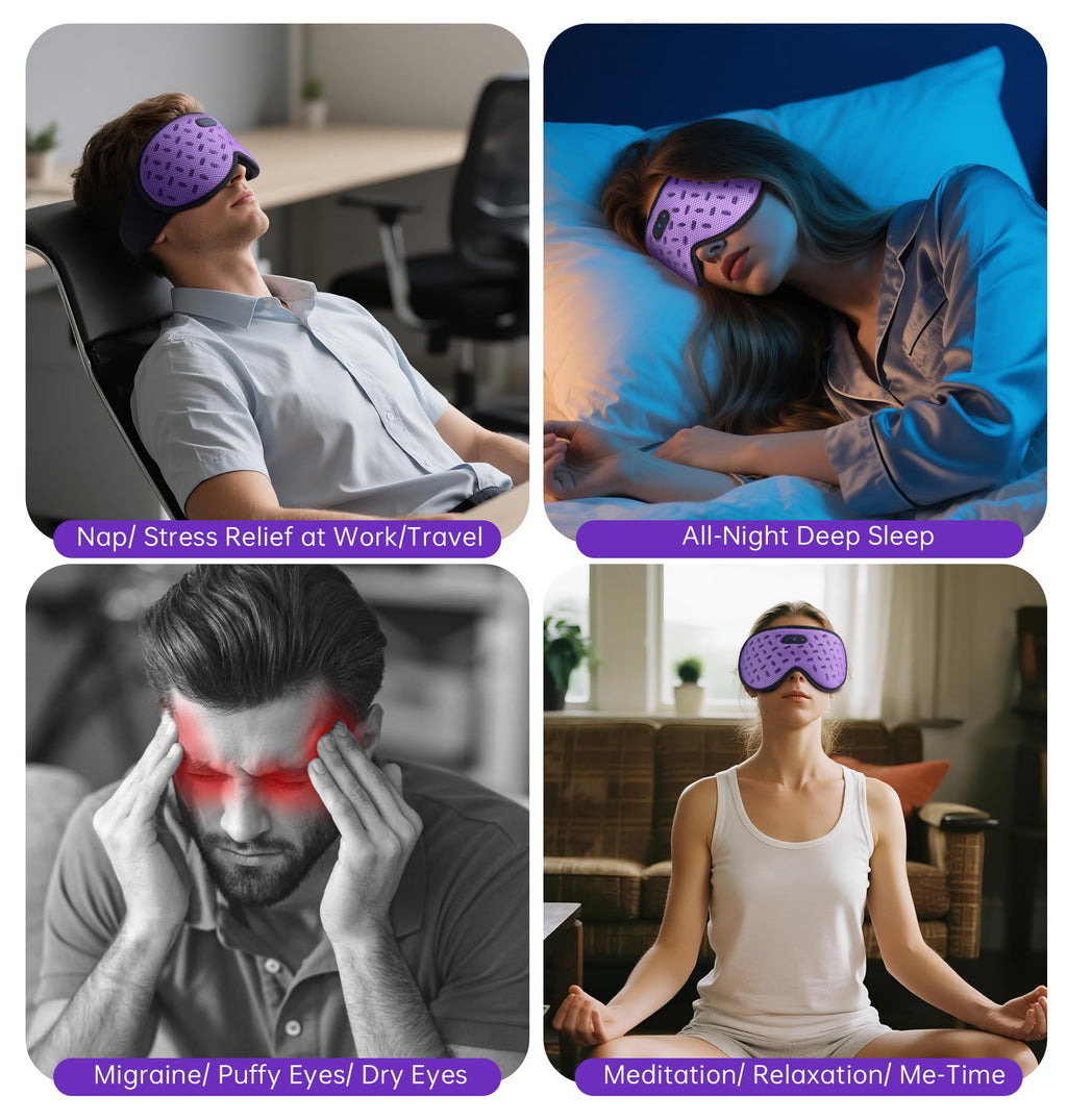 Bluetooth Sleep Mask Headphones with Hot & Cold Compress O3083