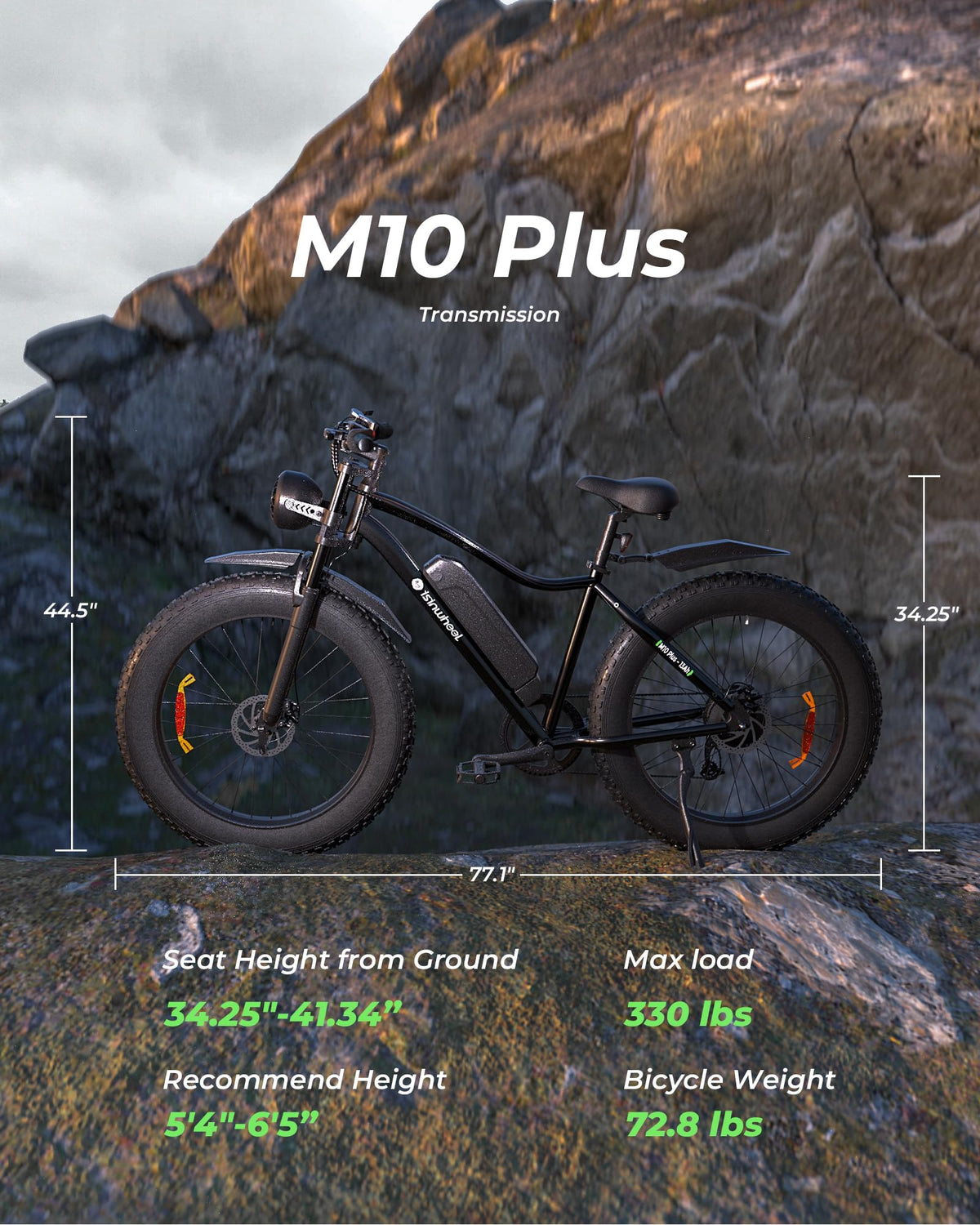 1000W Peak Motor 70 Miles Fat Tire Electric Bike I6165