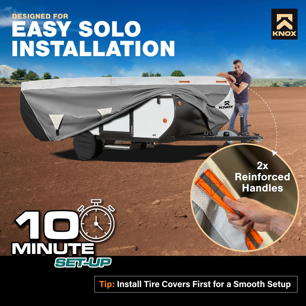 Anti-Tear 7 Layer APEX Fabric Folding Camper Cover 14-16 ft D226