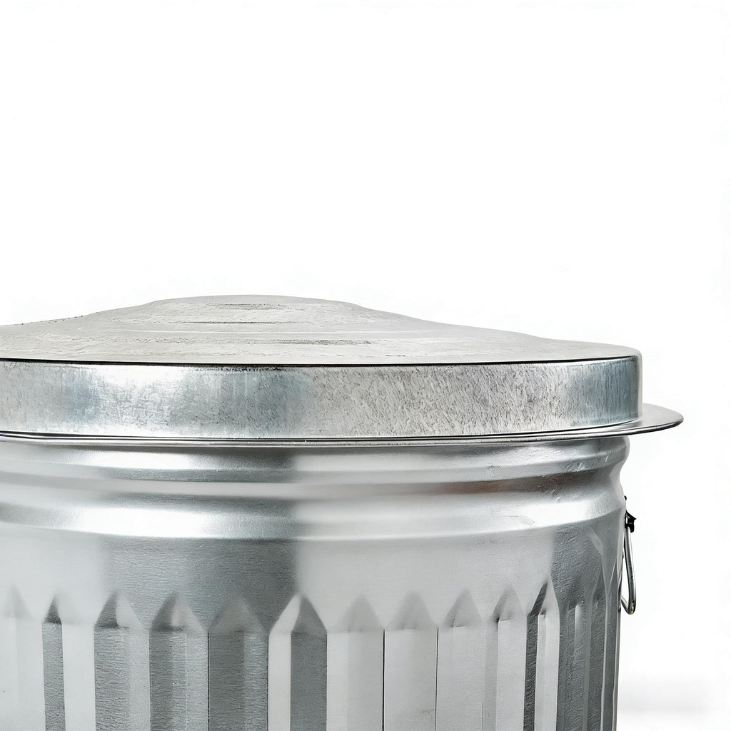 31 Gallon Galvanized Steel Trash Can with Lid Q33350