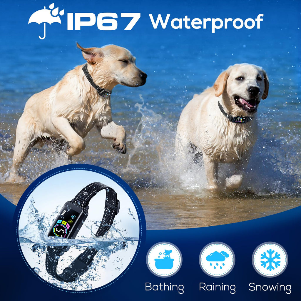2 Pack Adjustable Bark Collar with Beep Vibration Shock O71027