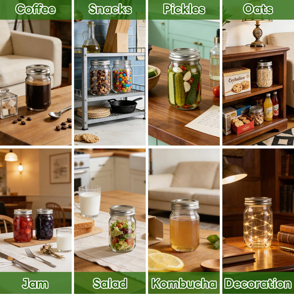 12 oz Mason Jars with Lids 20 Pack U296066