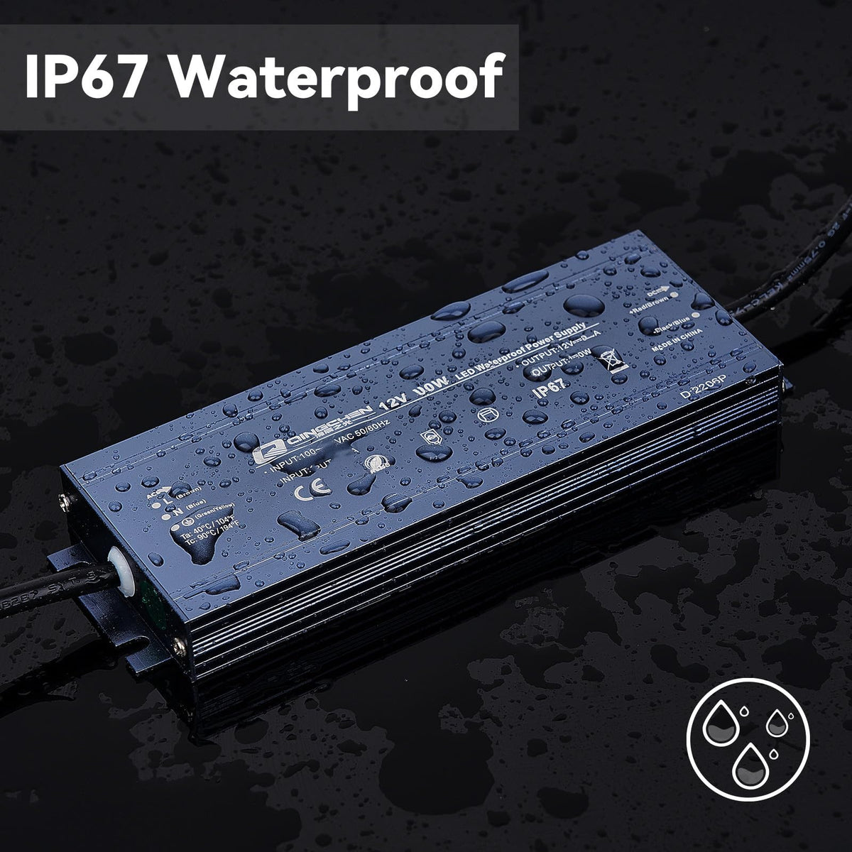 200W Waterproof IP67 12V DC Power Supply D959