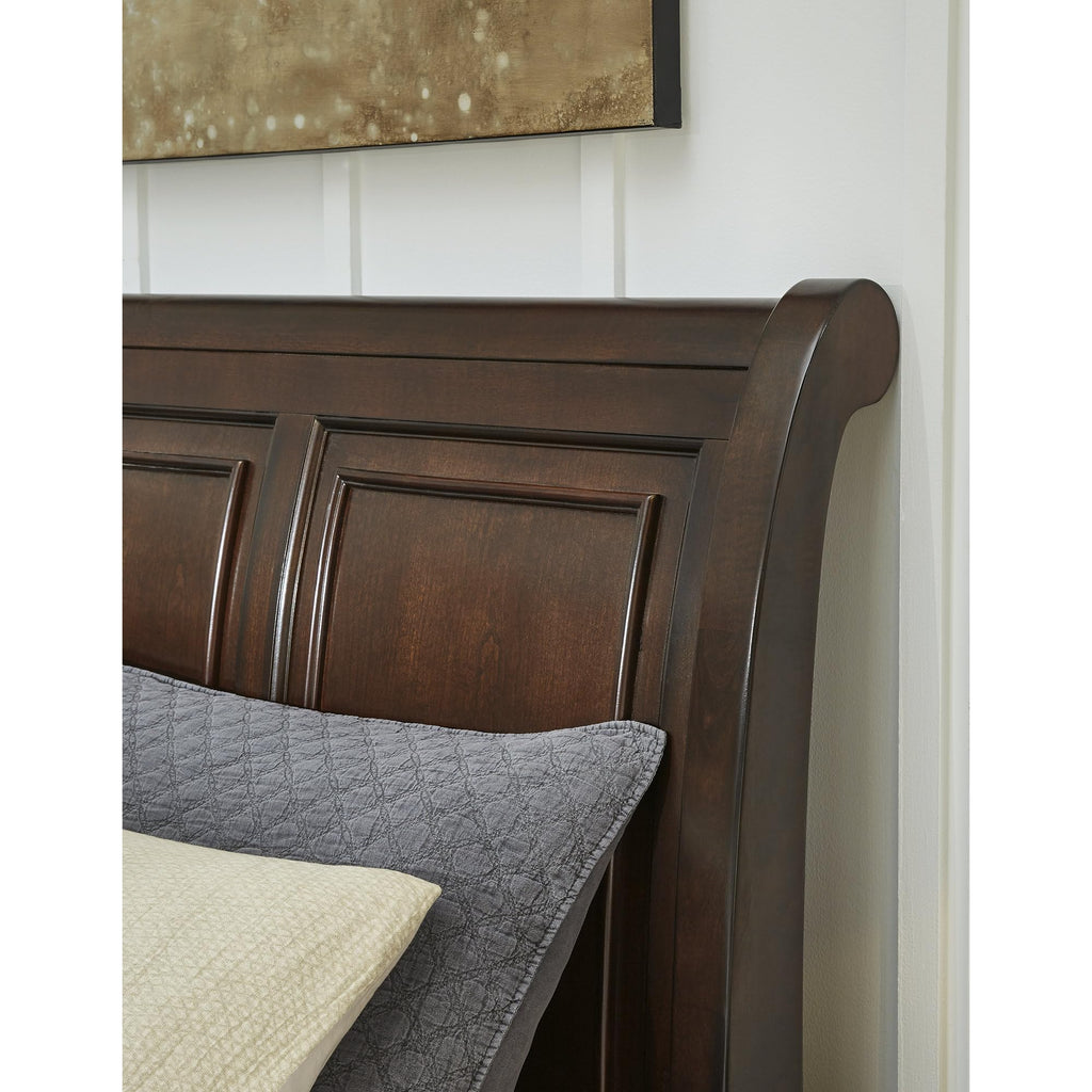 Cal King Sleigh Bed Frame with Storage D3330