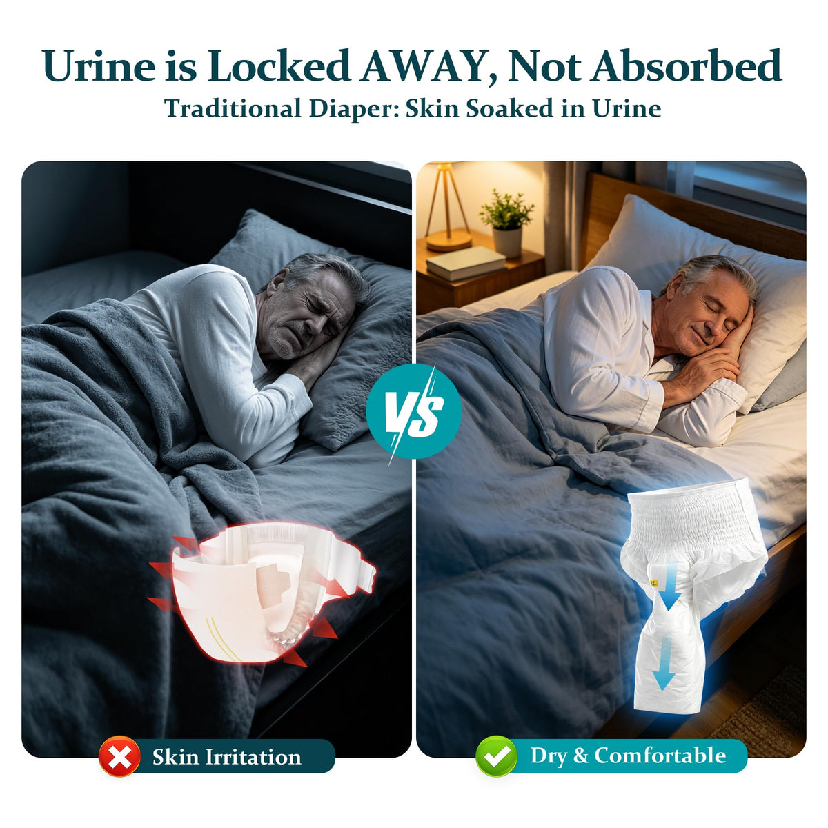 Leak Proof Adult Urine Pants with Urine Bag V915284