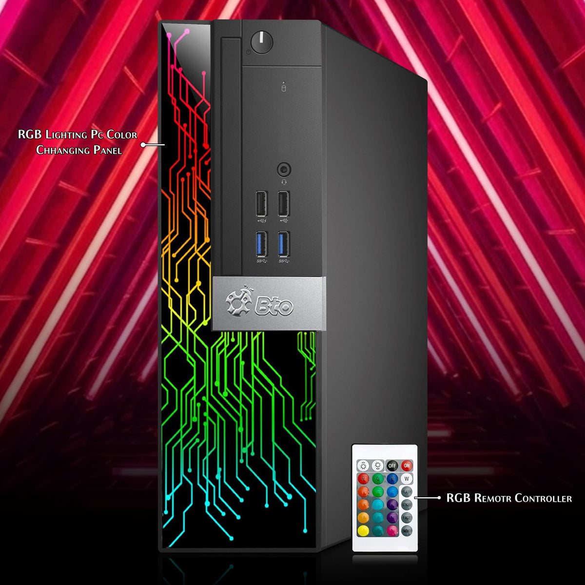 RGB Gaming Desktop PC Intel Core i5 16GB RAM 512GB SSD B2430