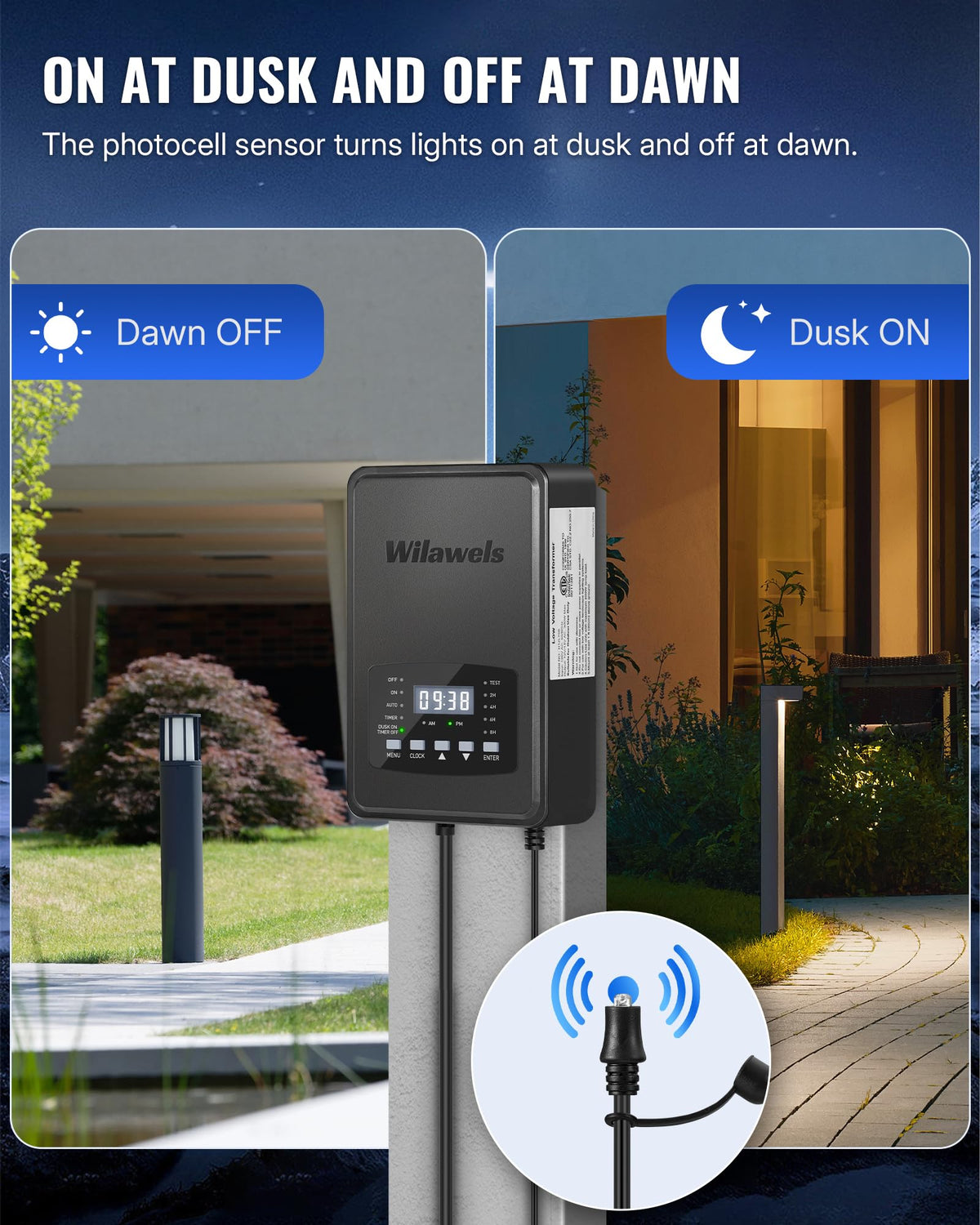 300W Low Voltage Landscape Transformer with Timer and Photocell Sensor Y181531