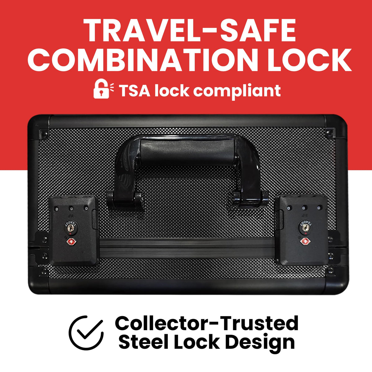 Black 3 Row Graded Card Storage Box with TSA Lock N9896