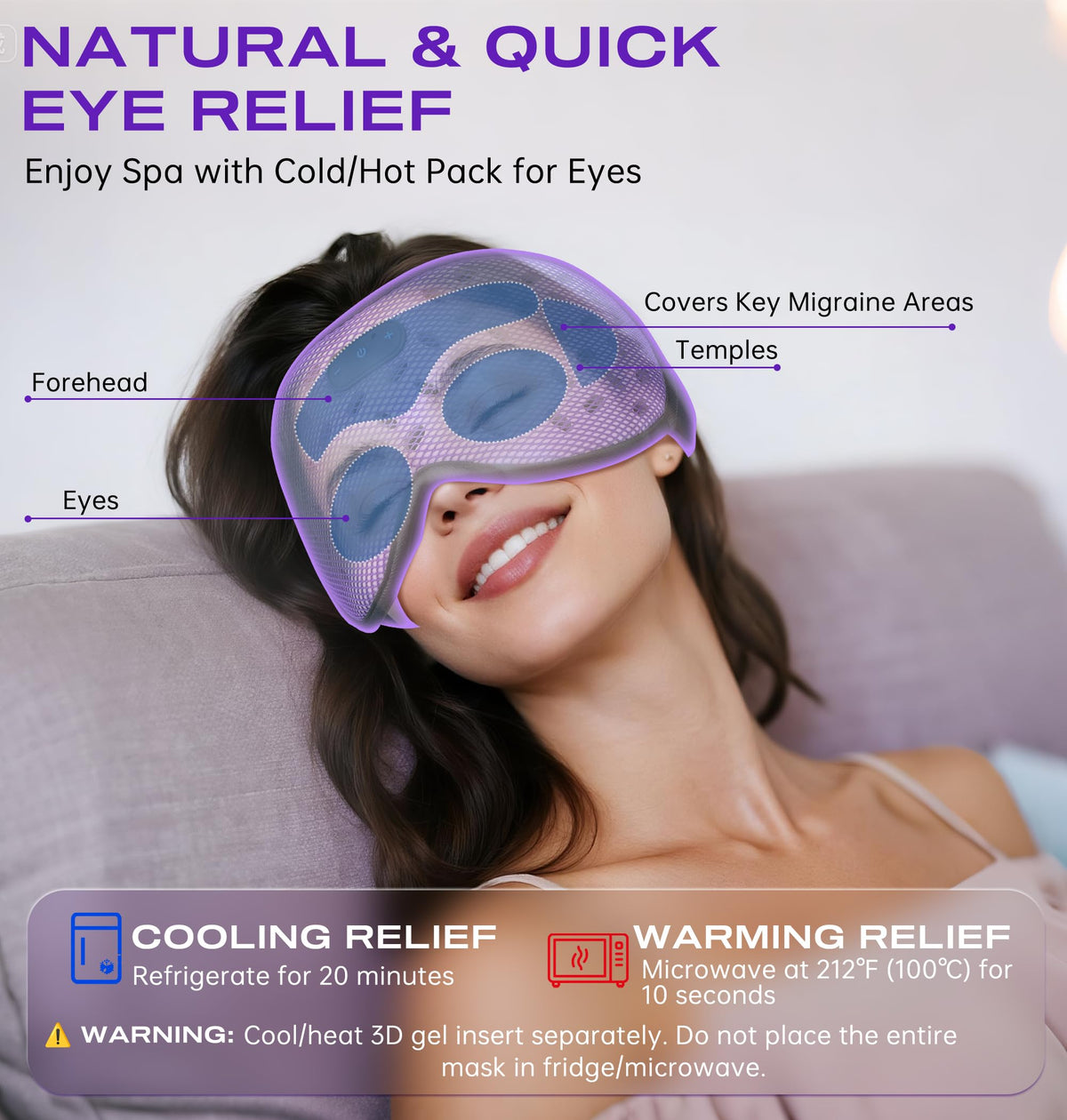 Bluetooth Sleep Mask Headphones with Hot & Cold Compress O3083