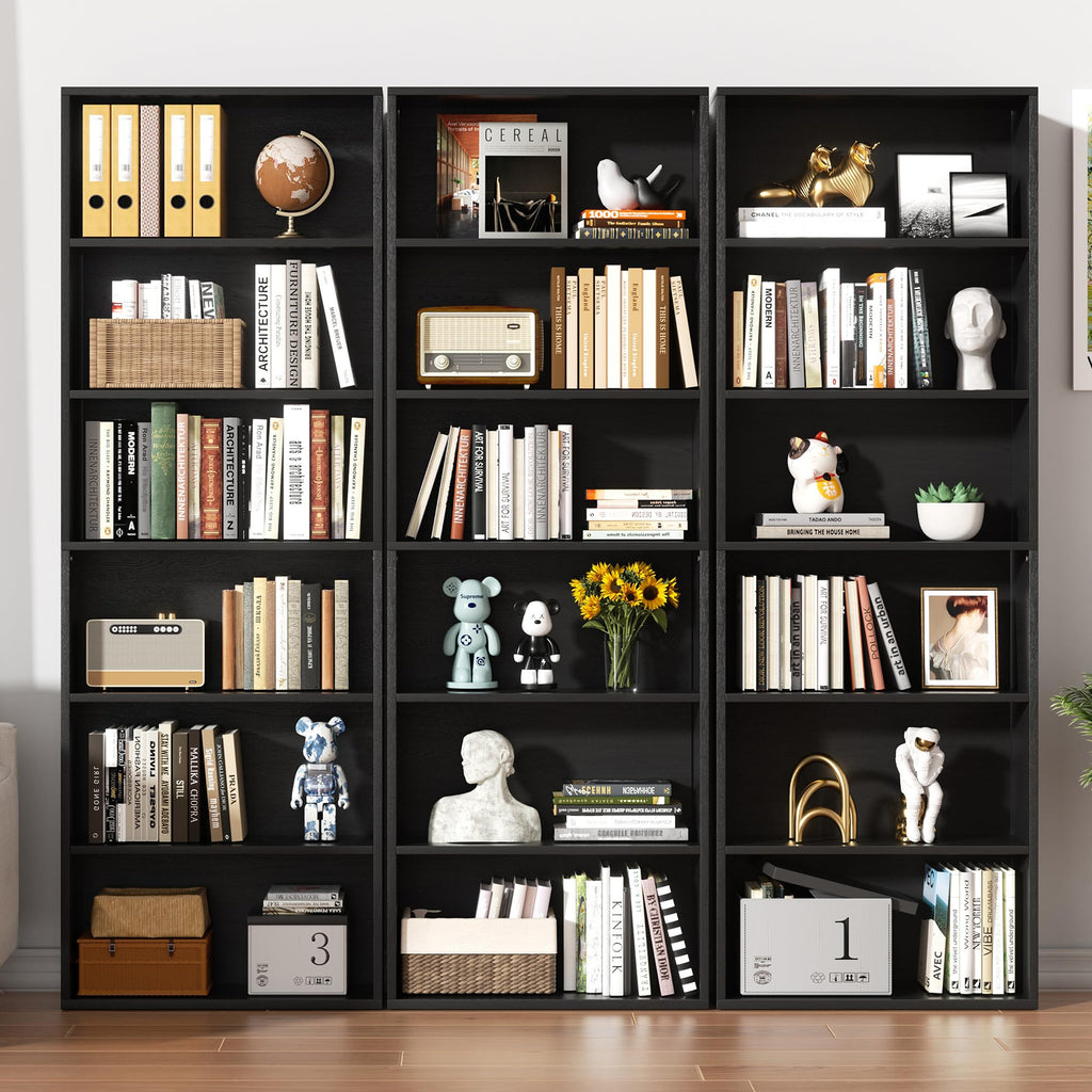 Black 6 Tier 71 Inch Bookshelf B24168