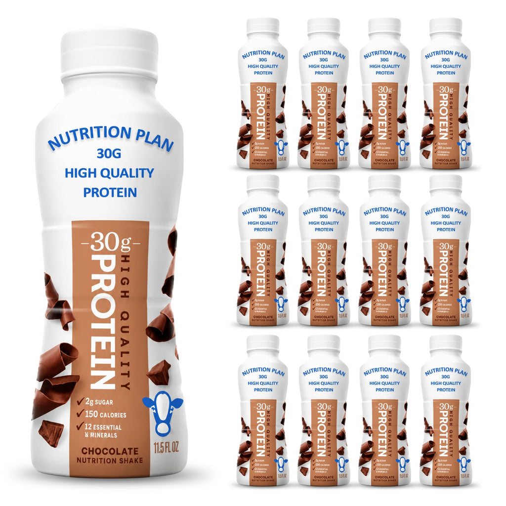 High-Protein Ready to Drink Shake – 30g Milk Protein, 150 Calories, 2g Sugar – Lactose Free, Chocolate, 11.5 fl oz (12 Pack) I6298