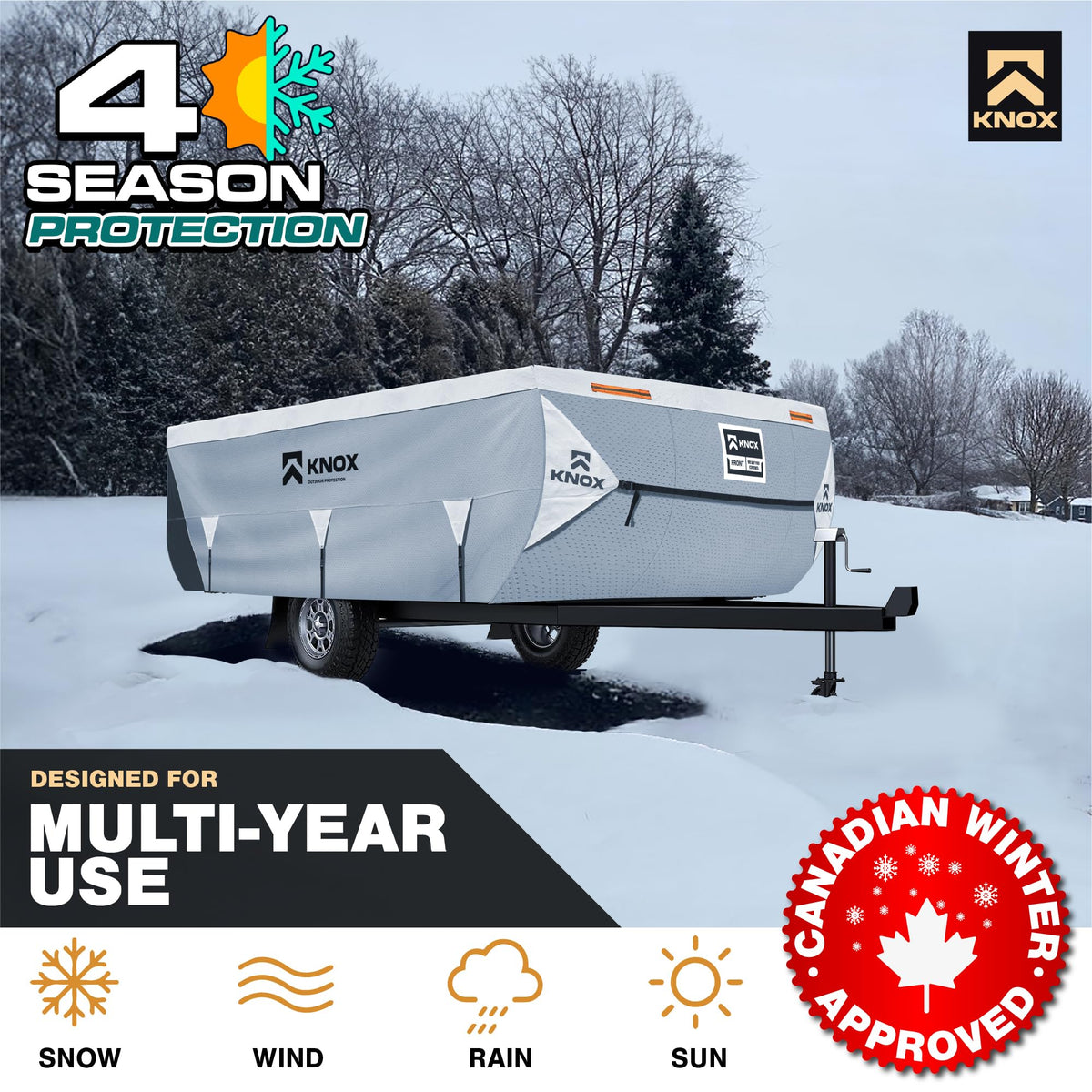 Anti-Tear 7 Layer APEX Fabric Folding Camper Cover 14-16 ft D226