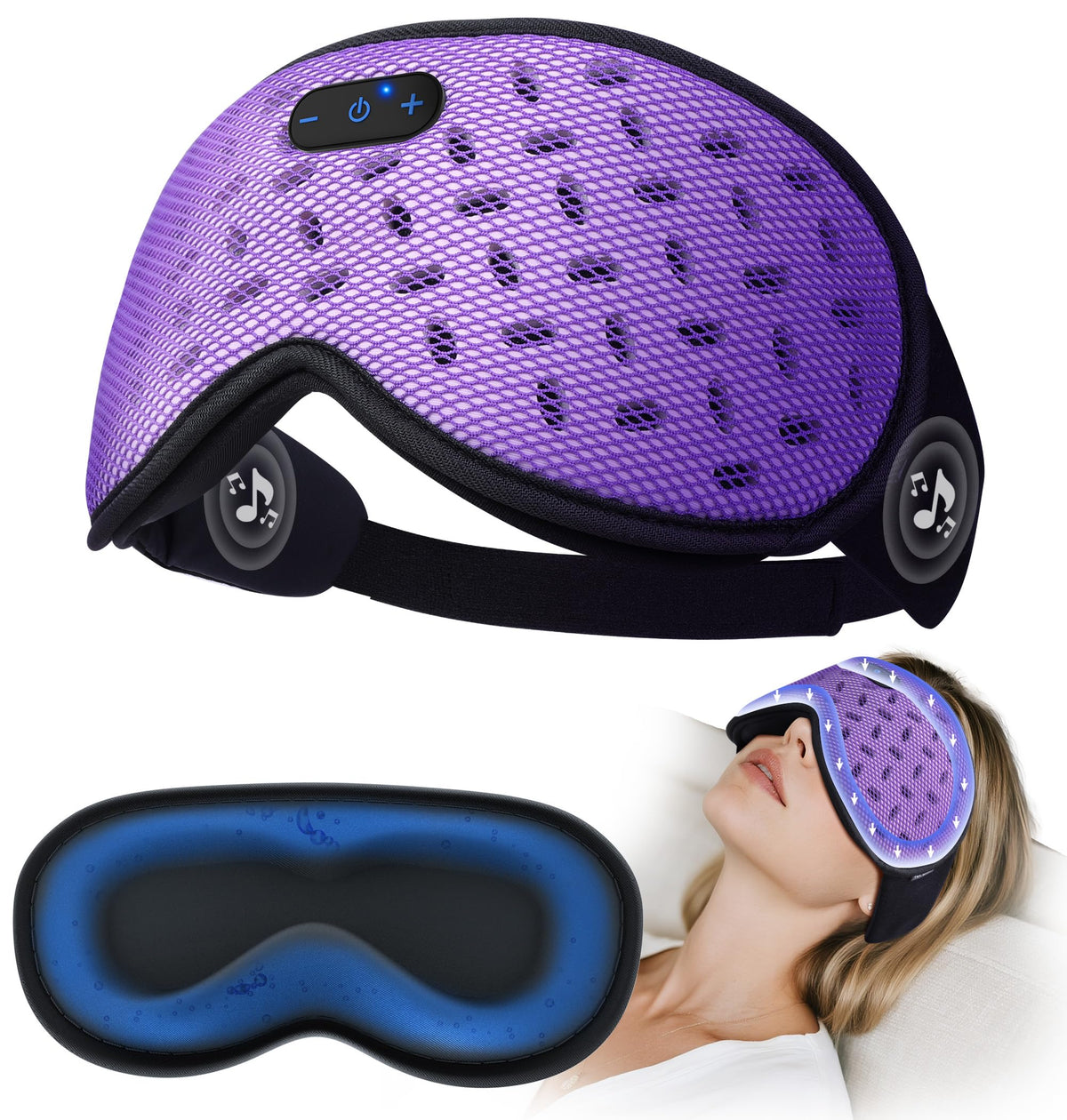 Bluetooth Sleep Mask Headphones with Hot & Cold Compress O3083