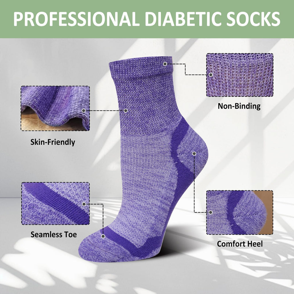 Bamboo Viscose Non-Binding Ankle Socks 5 Pairs J797