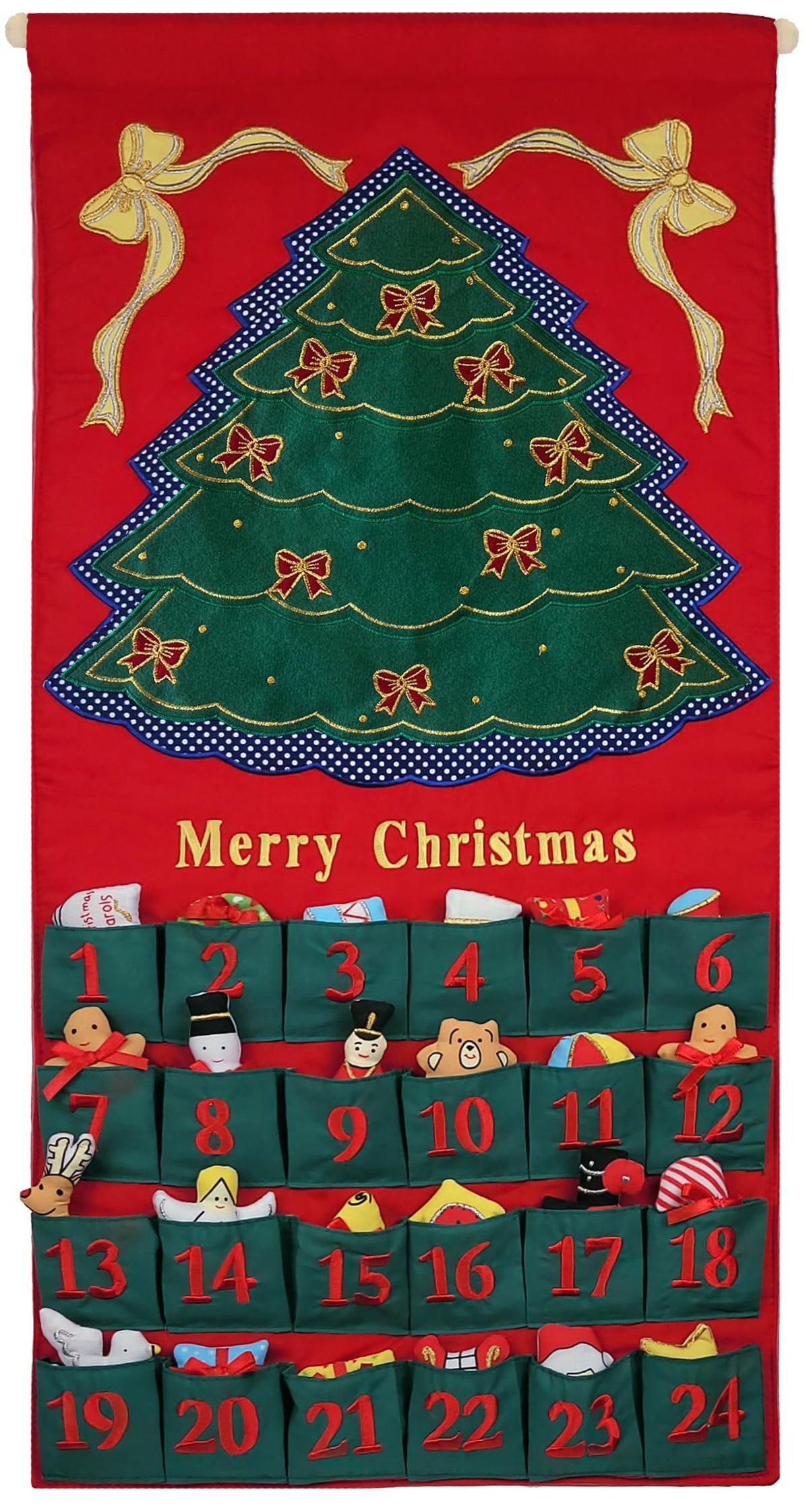 Christmas Advent Calendar with 24 Cloth Ornaments Z3326