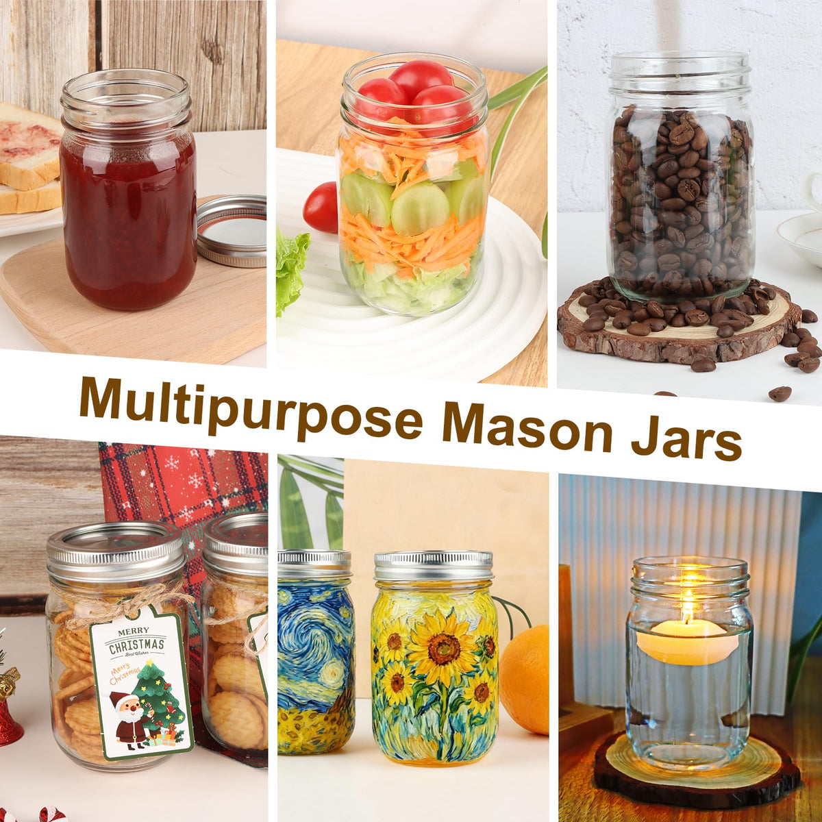 20 Pack 12 oz Mason Jars with Lids and Bands E942224