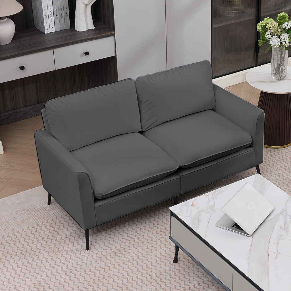 Light Gray 2 Seater Loveseat Sofa Q49084