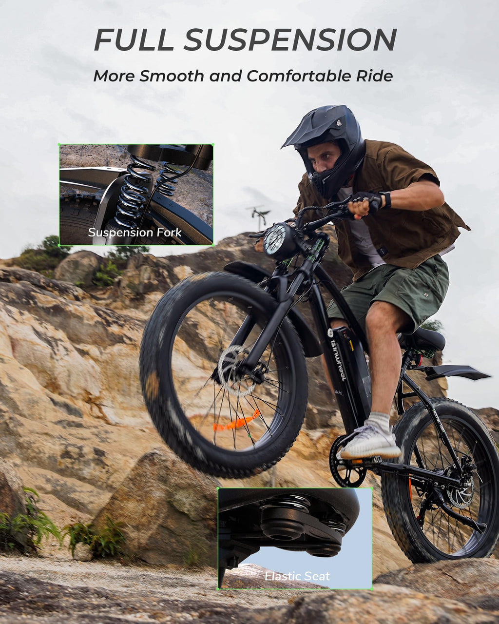 1000W Peak Motor 70 Miles Fat Tire Electric Bike I6165