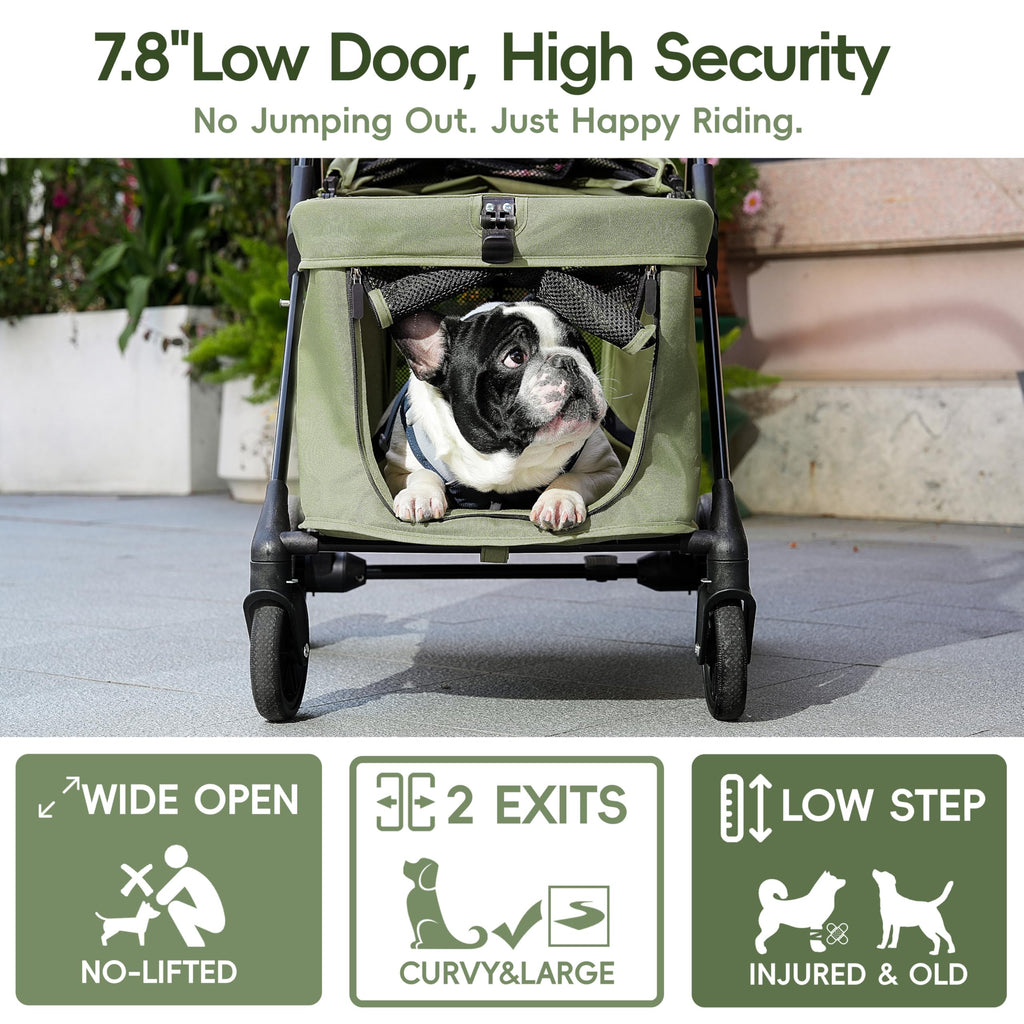 Foldable Pet Stroller Green R9275