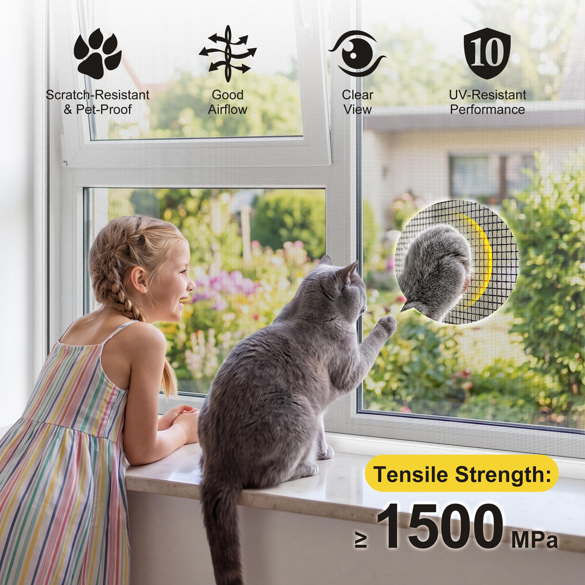 Black 304 Stainless Steel Window Screen Wire Mesh Roll U250868