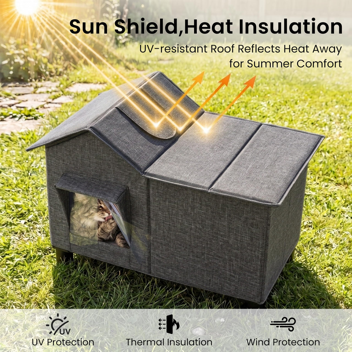 Weatherproof Elevated Cat House U5170
