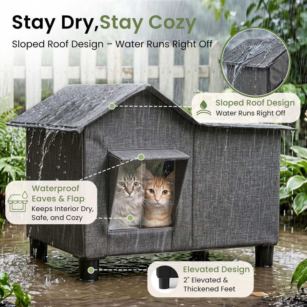 Weatherproof Elevated Cat House U5170