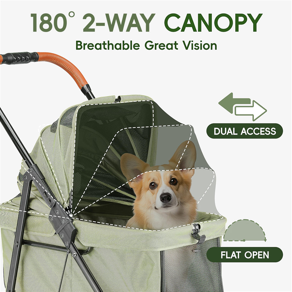 Foldable Pet Stroller Green R9275