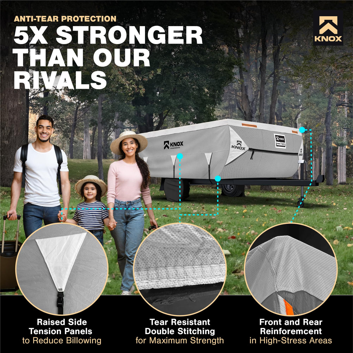 Anti-Tear 7 Layer APEX Fabric Folding Camper Cover 14-16 ft D226