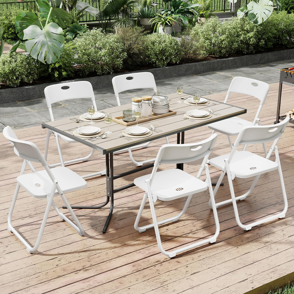 White Plastic Folding Chairs, 10 Pack O88206