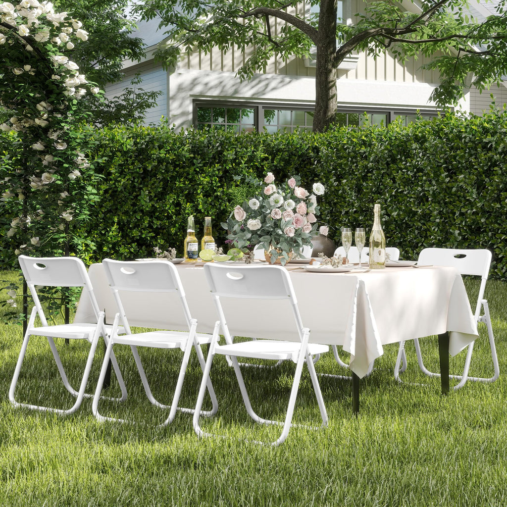 White Plastic Folding Chairs, 10 Pack O88206